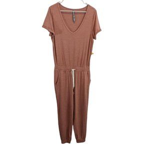 Vuori Terracotta Red All Day Romper Jumpsuit Short Sleeve Women's Size Small